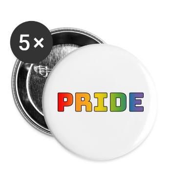 rainbow pride LGBT lgbtqi queer - Buttons small 1''/25 mm (5-pack) - white - Front
