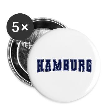 Hamburg - Buttons klein 25 mm (5er Pack) - Weiß - Vorne
