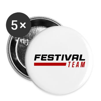 festival team - Buttons klein 25 mm (5er Pack) - Weiß - Vorne