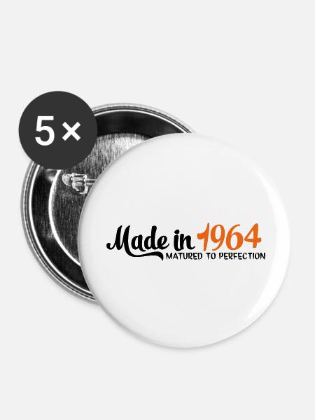 1964 - Buttons klein 25 mm (5er Pack) - Weiß