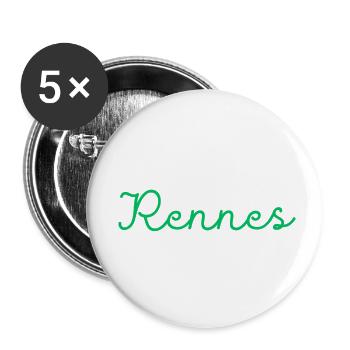 Rennes - Lot de 5 petits badges (25 mm) - blanc - Devant