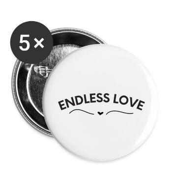 Un amour sans fin - Lot de 5 petits badges (25 mm) - blanc - Devant