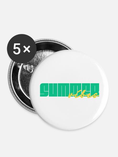 summer vibes - Buttons klein 25 mm (5er Pack) - Weiß