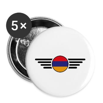 Armenian Style Design T-Shirt - Buttons small 1''/25 mm (5-pack) - white - Front