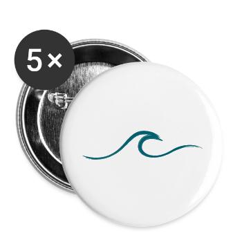 Vague vague Surf Eau Rat Surfer - Lot de 5 petits badges (25 mm) - blanc - Devant