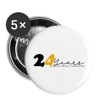 Vintage 2000 Funny 24 Year Old Bday Men Women - Buttons small 1''/25 mm (5-pack) - white - Front