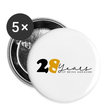 Jahrgang 1996 Lustig 28 Jahre Bday Männer Frauen - Buttons klein 25 mm (5er Pack) - Weiß - Vorne