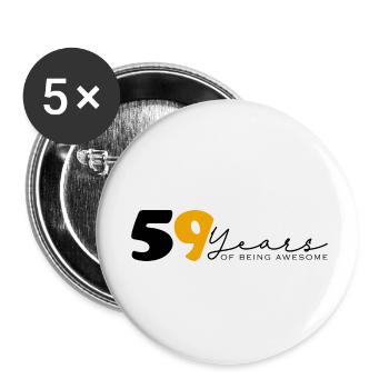 Vintage 1965 Drôle 59 ans Bday Hommes Femmes - Lot de 5 petits badges (25 mm) - blanc - Devant