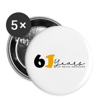 Jahrgang 1963 Lustig 61 Jahre alt Bday Männer Frauen - Buttons klein 25 mm (5er Pack) - Weiß - Vorne