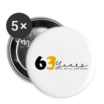 Jahrgang 1961 Lustig 63 Jahre alt Bday Männer Frauen - Buttons klein 25 mm (5er Pack) - Weiß - Vorne