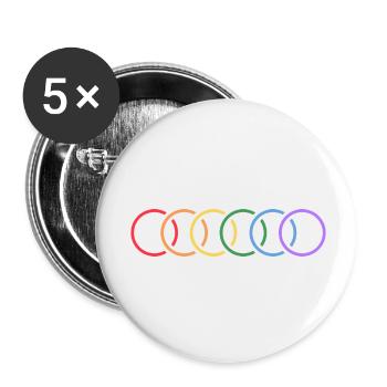 Identité LGBT arc-en-ciel humain - Lot de 5 petits badges (25 mm) - blanc - Devant