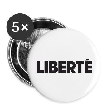 Liberte - Lot de 5 petits badges (25 mm) - blanc - Devant