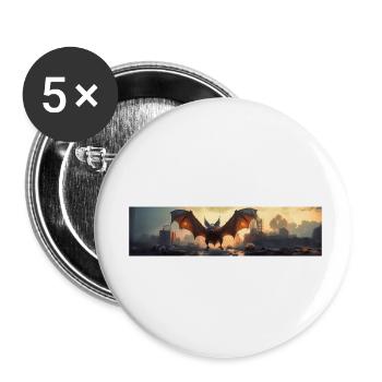 apocalypse world after mankind giant bat - Buttons small 1''/25 mm (5-pack) - white - Front