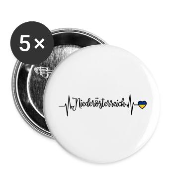 Lower Austria Pulse Heart Line - Buttons small 1''/25 mm (5-pack) - white - Front