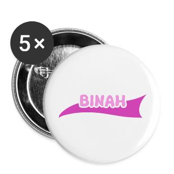 Vorname Binah - Buttons klein 25 mm (5er Pack) - Weiß - Vorne