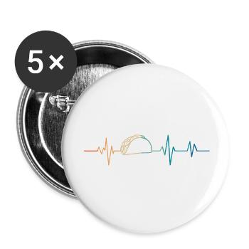 Heartbeat retro tacos - Buttons small 1''/25 mm (5-pack) - white - Front