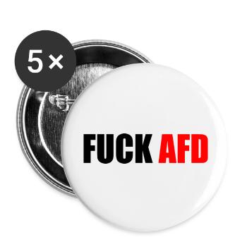 Fuck afd - Buttons klein 25 mm (5er Pack) - Weiß - Vorne