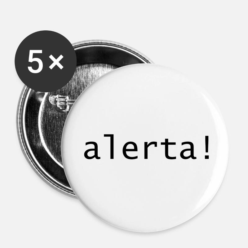 Alerta! - Buttons klein 25 mm (5er Pack) - Weiß