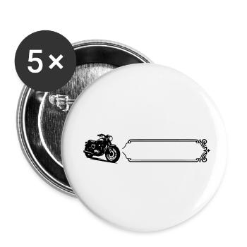 Motorcycle - Last name, first name - Buttons small 1''/25 mm (5-pack) - white - Front