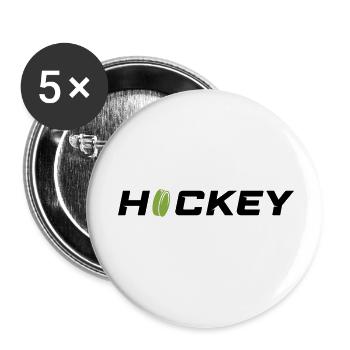 Hockey - Buttons klein 25 mm (5er Pack) - Weiß - Vorne