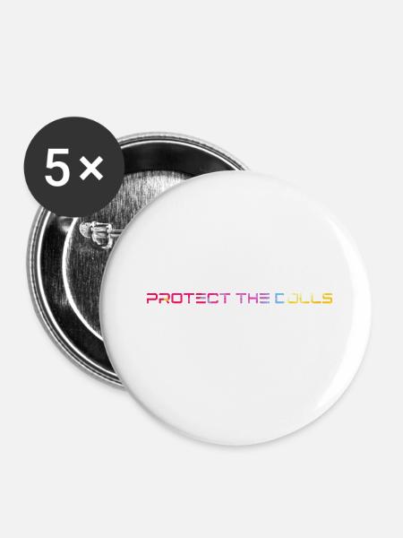 Protect_the_Dolls_bunt_ - Buttons klein 25 mm (5er Pack) - Weiß