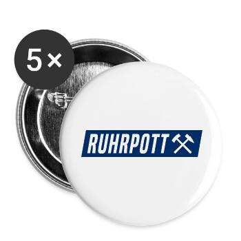 Ruhrpott - Ruhr Pott - Zeche - Zollverein - NRW - Buttons klein 25 mm (5er Pack) - Weiß - Vorne