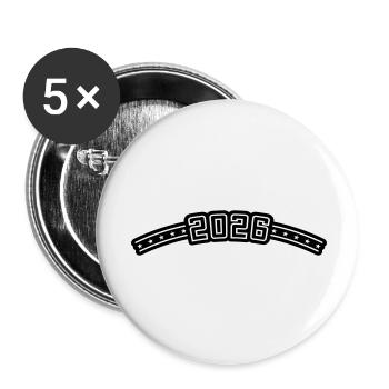 2026 Outline - Buttons small 1''/25 mm (5-pack) - white - Front