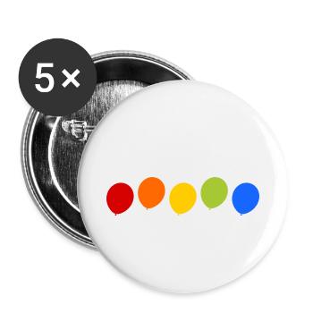 Luftballon bunt - Buttons klein 25 mm (5er Pack) - Weiß - Vorne