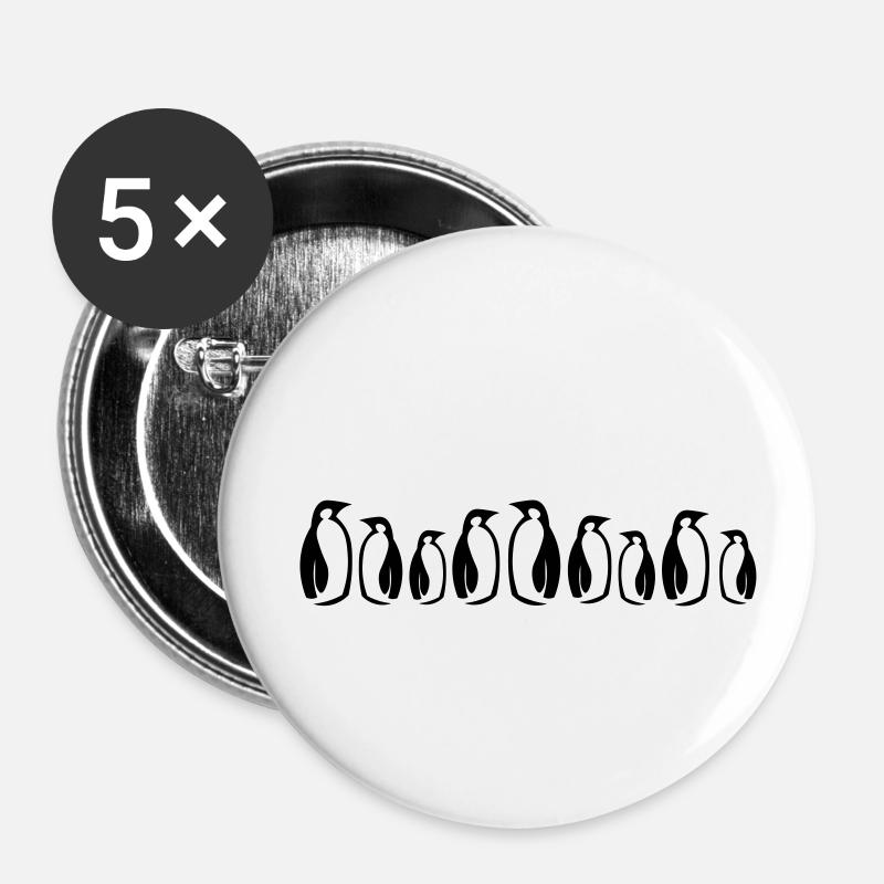 Penguin colony gift idea - Buttons small 1''/25 mm (5-pack) - white