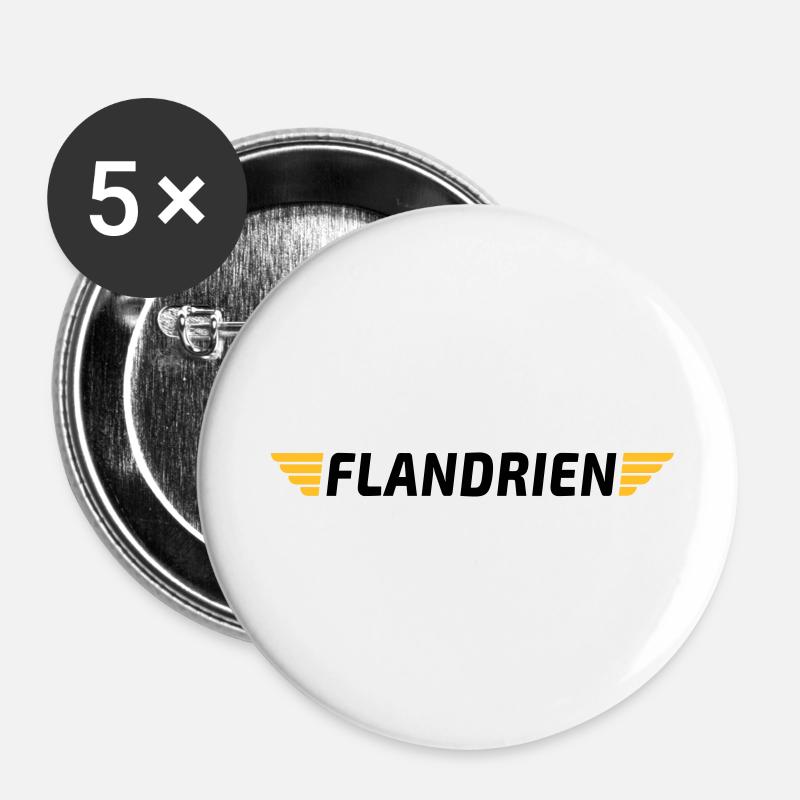 Flandrien - Buttons klein 25 mm (5er Pack) - Weiß