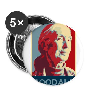 Jane Goodall Shirt - Buttons klein 25 mm (5er Pack) - Weiß - Vorne