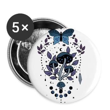 Magical nature mushroom - Buttons small 1''/25 mm (5-pack) - white - Front