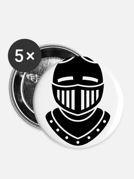 Ritter Helm - Buttons klein 25 mm (5er Pack) - Weiß