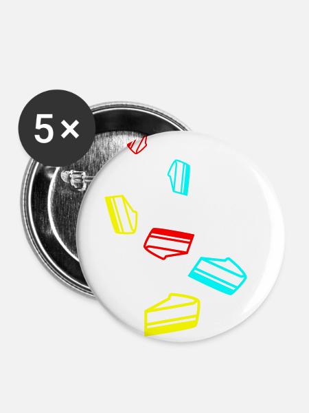Kuchen käsekuchen - Buttons klein 25 mm (5er Pack) - Weiß