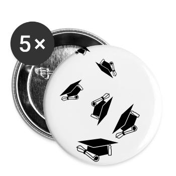 Student mütze - Buttons klein 25 mm (5er Pack) - Weiß - Vorne