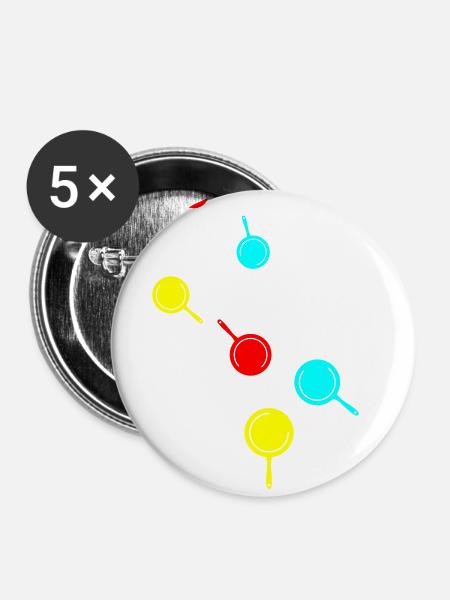 Pfanne Küche - Buttons klein 25 mm (5er Pack) - Weiß