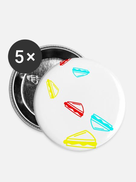 Sandwich - Buttons klein 25 mm (5er Pack) - Weiß