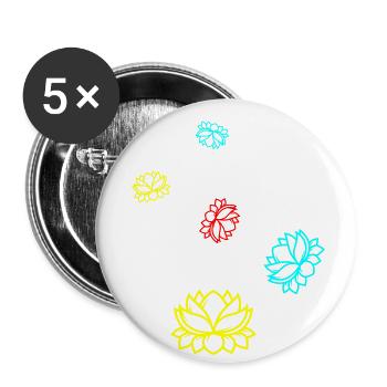 Water Rose Icon Icon - Buttons small 1''/25 mm (5-pack) - white - Front