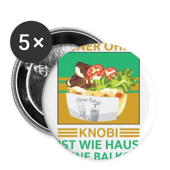 Döner ohne Knobi ist wie Haus ohne Balkon - Buttons klein 25 mm (5er Pack) - Weiß - Vorne