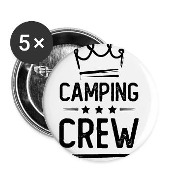 Camping Crew - Buttons klein 25 mm (5er Pack) - Weiß - Vorne