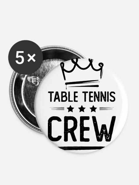 Table Tennis Crew - Buttons klein 25 mm (5er Pack) - Weiß