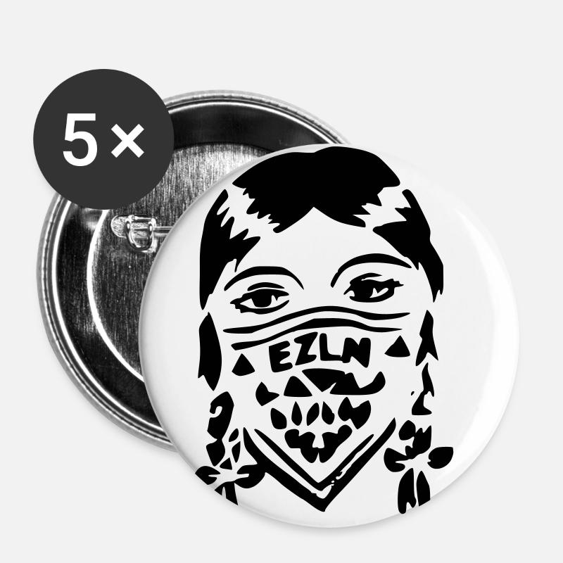 EZLN - Buttons klein 25 mm (5er Pack) - Weiß