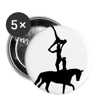 Voltigieren, reiten - Buttons klein 25 mm (5er Pack) - Weiß - Vorne