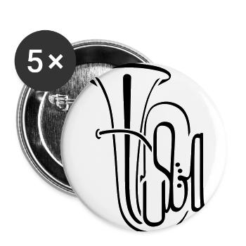 Tuba - Buttons small 1''/25 mm (5-pack) - white - Front