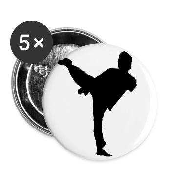 Bruce Lee Shadow Sidekick - Buttons klein 25 mm (5er Pack) - Weiß - Vorne