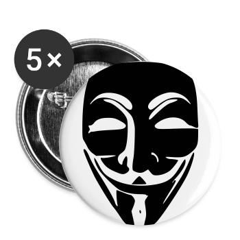 Anonymous - Buttons small 1''/25 mm (5-pack) - white - Front