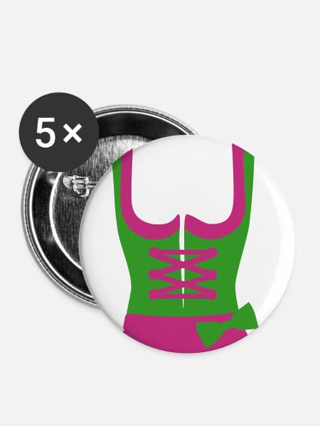 Dirndl - Buttons klein 25 mm (5er Pack) - Weiß