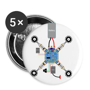 Copter Aufbau, FPV Copter FC, Esc, Motor, Drone - Buttons klein 25 mm (5er Pack) - Weiß - Vorne