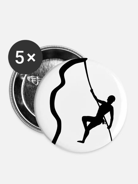 Klettern, kletterin 2, frau - Buttons klein 25 mm (5er Pack) - Weiß