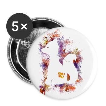 Couleur renard chip - Lot de 5 petits badges (25 mm) - blanc - Devant